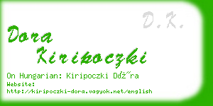 dora kiripoczki business card